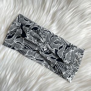 Black & White Floral Design Turban Headbands